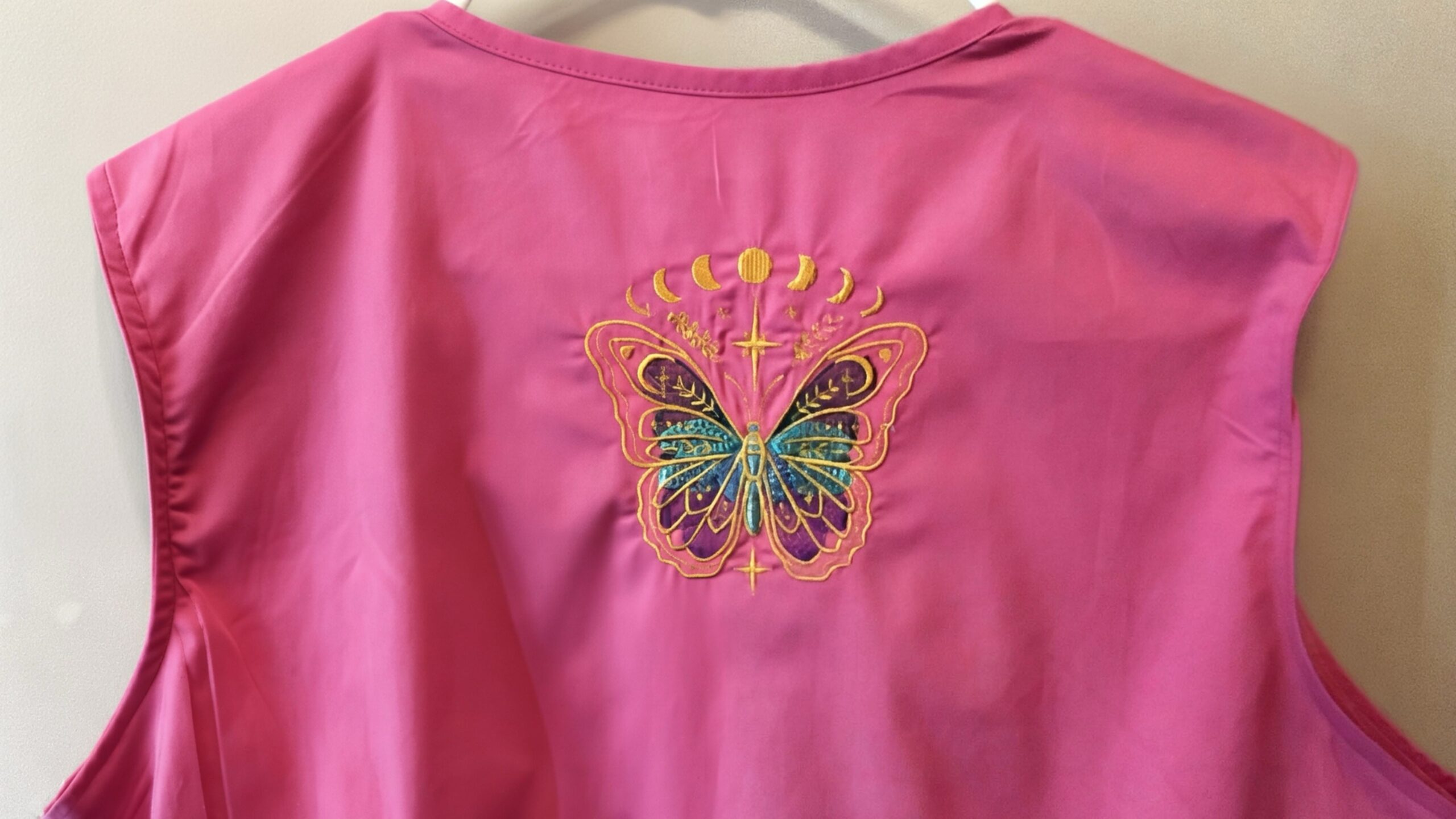 Upcycled Scrub Top/Custom Embroidery